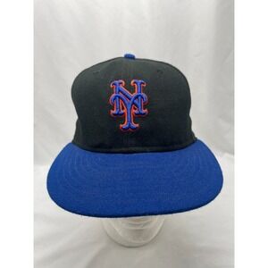 New Era New York Mets Official On Field Cap Hat 7" Black Authentic Collection